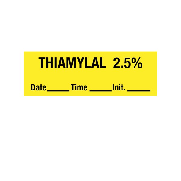Tape, Thiamylal 2.5% 1/2" x 500" Yellow w/Black